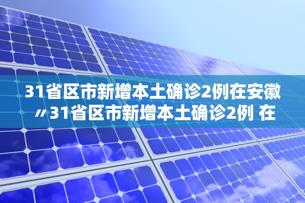 31省区市新增本土确诊2例在安徽〃31省区市新增本土确诊2例 在安徽