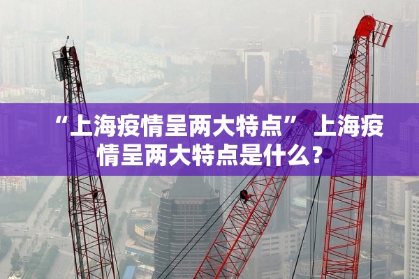 “上海疫情呈两大特点	” 上海疫情呈两大特点是什么？