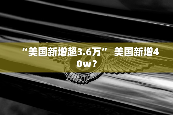 “美国新增超3.6万	” 美国新增40w？