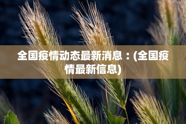全国疫情动态最新消息︰(全国疫情最新信息)