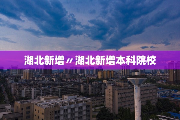 湖北新增〃湖北新增本科院校