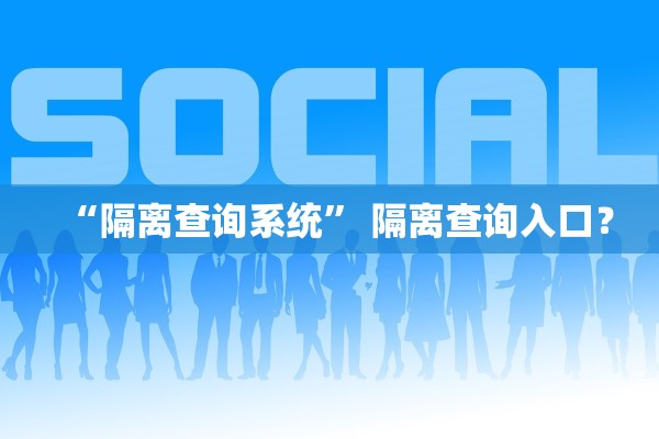 “隔离查询系统” 隔离查询入口？