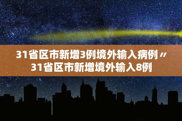 31省区市新增3例境外输入病例〃31省区市新增境外输入8例