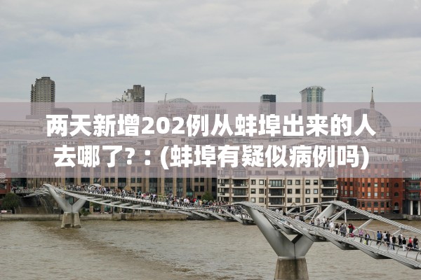 两天新增202例从蚌埠出来的人去哪了?︰(蚌埠有疑似病例吗)
