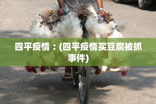 四平疫情︰(四平疫情买豆腐被抓事件)