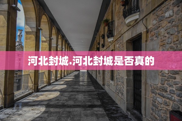 河北封城.河北封城是否真的