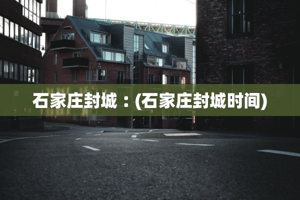 石家庄封城︰(石家庄封城时间)