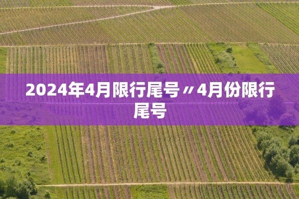 2024年4月限行尾号〃4月份限行尾号