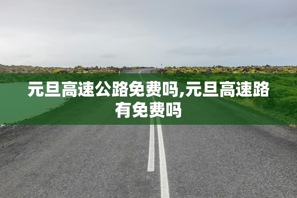 元旦高速公路免费吗,元旦高速路有免费吗