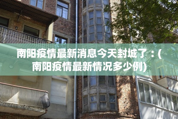 南阳疫情最新消息今天封城了︰(南阳疫情最新情况多少例)
