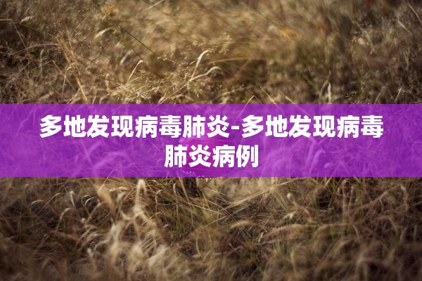 多地发现病毒肺炎-多地发现病毒肺炎病例