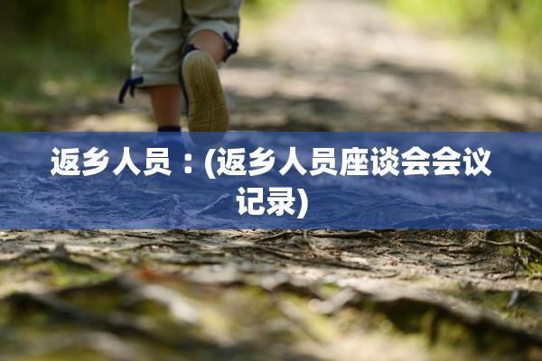 返乡人员︰(返乡人员座谈会会议记录)