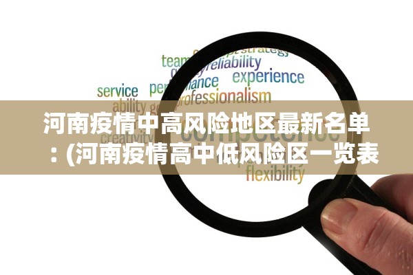 河南疫情中高风险地区最新名单︰(河南疫情高中低风险区一览表)