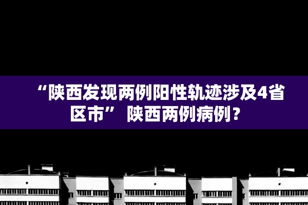 “陕西发现两例阳性轨迹涉及4省区市” 陕西两例病例？