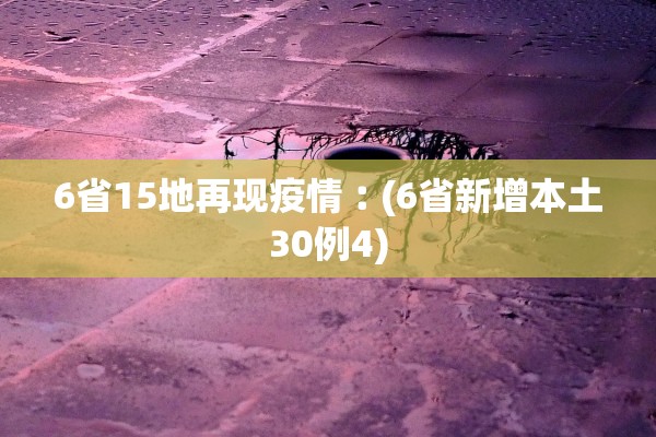 6省15地再现疫情︰(6省新增本土30例4)