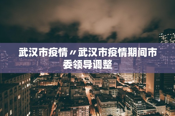 武汉市疫情〃武汉市疫情期间市委领导调整