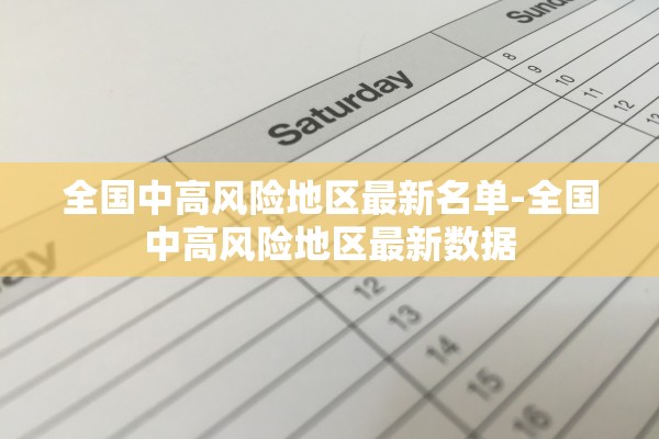 全国中高风险地区最新名单-全国中高风险地区最新数据