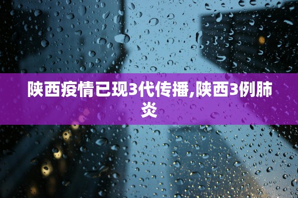 陕西疫情已现3代传播,陕西3例肺炎